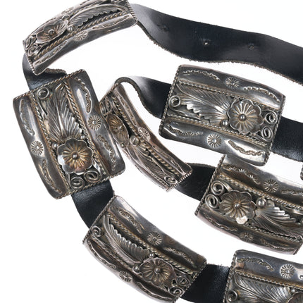 Vintage Ray Bahe Navajo Sterling Concho belt