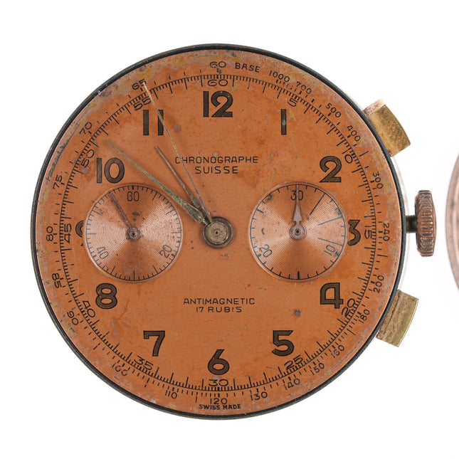 Working Chonographe Suisse Works/Dial/Crystal/18k buttons