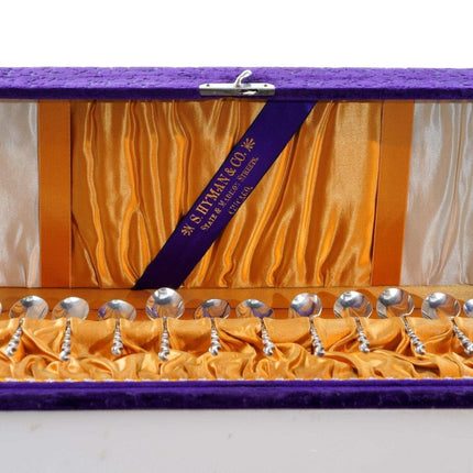 c1890 Chicago Wendell Sterling Boxed 12-teiliges Demitasse-Löffel-Set, im Einzelhandel erhältlich von S Hyman &amp; Co