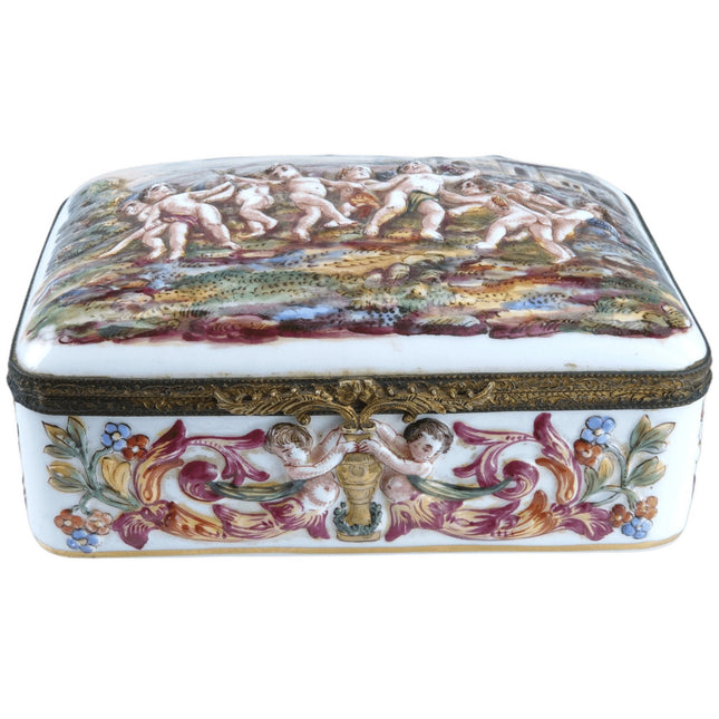 c1890 Dresden Porcelain Casket in the Capodimonte Style