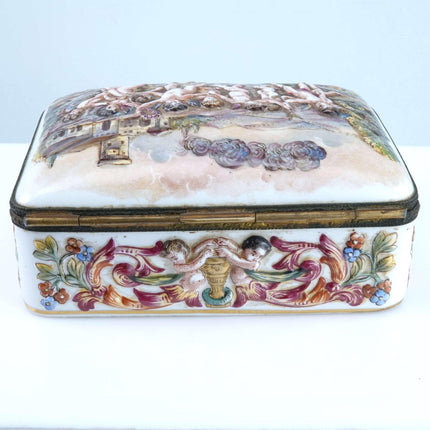 c1890 Dresden Porcelain Casket in the Capodimonte Style