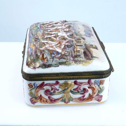 c1890 Dresden Porcelain Casket in the Capodimonte Style