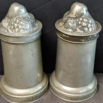 2 1868 English Pewter Ice Cream/pudding Molds embossed fruit