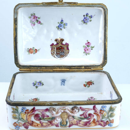 c1890 Dresden Porcelain Casket in the Capodimonte Style