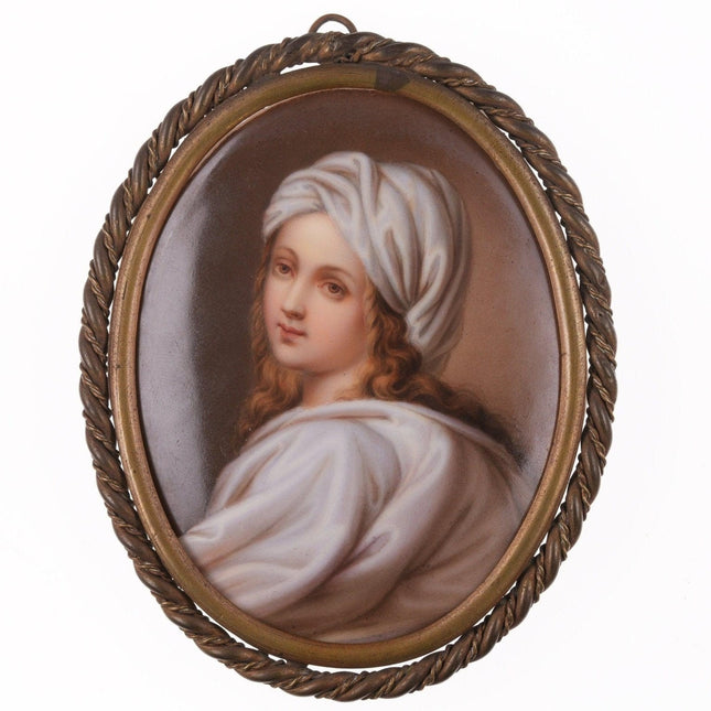 c1870 Antique Miniature Porcelain plaque y