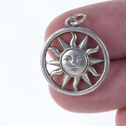 Rare Retired James Avery Sterling Sunface pendant/oversized charm