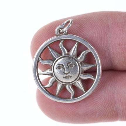 Rare Retired James Avery Sterling Sunface pendant/oversized charm