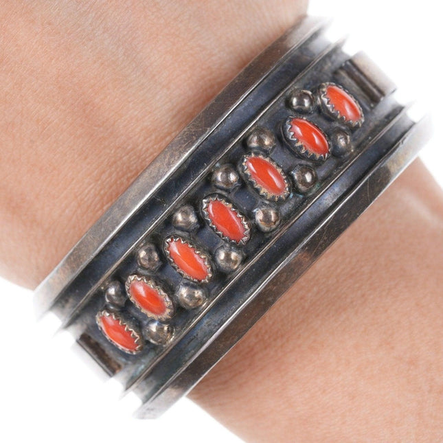 1970's Modernist Navajo Jackie Singer coral cuff