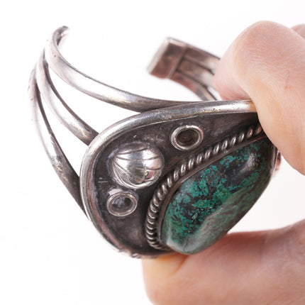 6.75" 50's-60's Edward Benally Navajo silver and chrysocolla bracelet