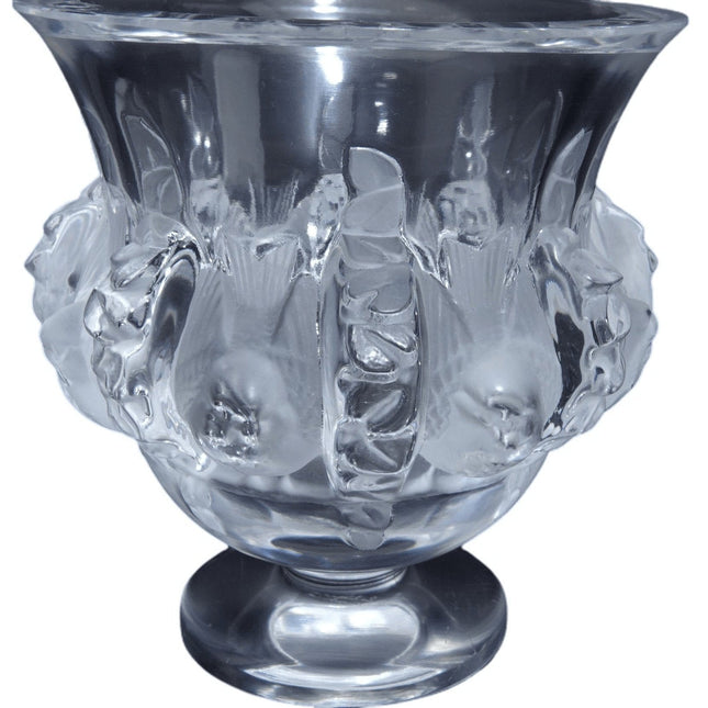 Lalique Doves Lovebirds "Dampierre" Sparrows Vase 5" France