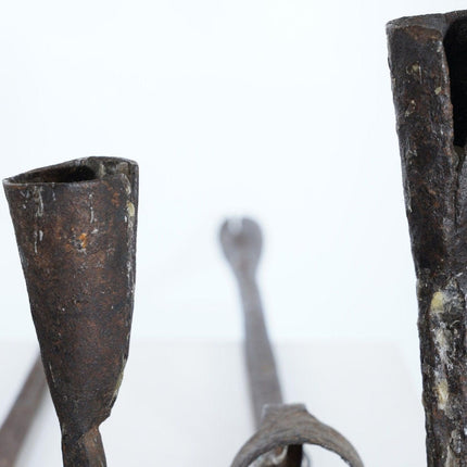 Antique Texas Branding Iron Candlesticks (5) 19th century