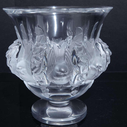 Lalique Doves Lovebirds "Dampierre" Sparrows Vase 5" France