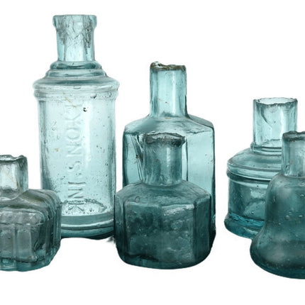 c1860's Sheared Lip Ink bottle collection