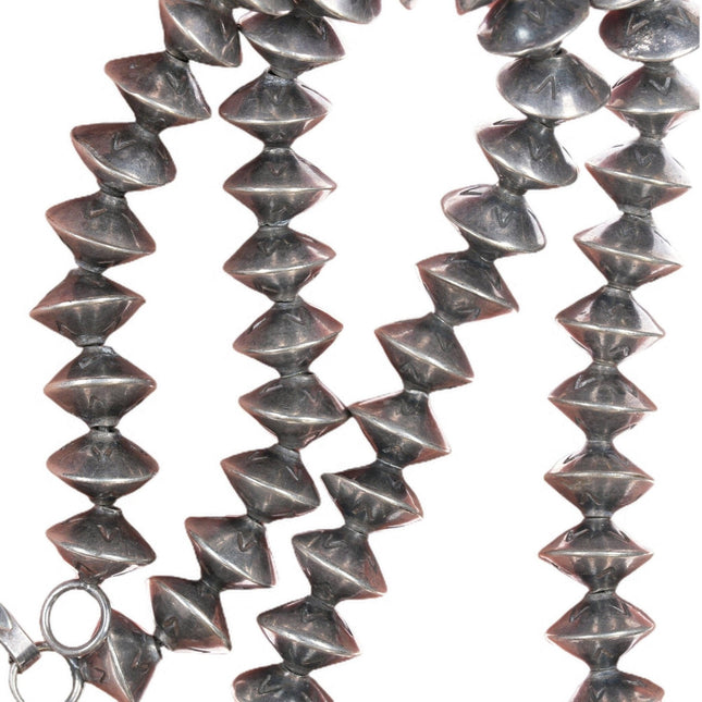 Collana con perline Navajo vintage da 18 pollici, perline da 11 mm