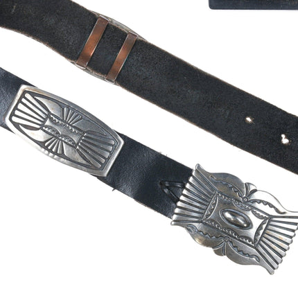 39"-42" Vintage Southwestern sterling concho belt