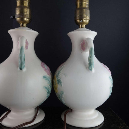 Seltenes Paar amerikanischer Hull Art Pottery-Lampen aus den 1950er Jahren