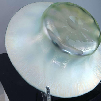 c1920 Tiffany Favrille grün opaleszierende schillernde Kunstglasschale
