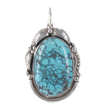 Tom Willeto Navajo Spiderweb turquoise sterling pendant