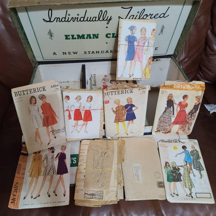 1950's Elman Clothes Vintage Sewing Pattern Display with Butterick/McCall's Dres