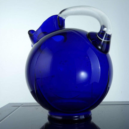 MCM 13pc 1930's Cobalt Blue Water Set Cambridge Royal Blue Ball Jug and Mushroom