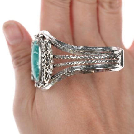 7" 40's-50's Navajo silver and turquoise bracelet