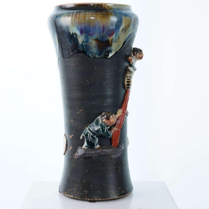 Große japanische Sumida Gawa-Vase aus der Meiji-Zeit