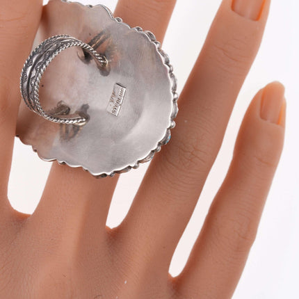 sz9,5 Enorme anello a grappolo con sterlina Navajo Juliana Williams e turchese