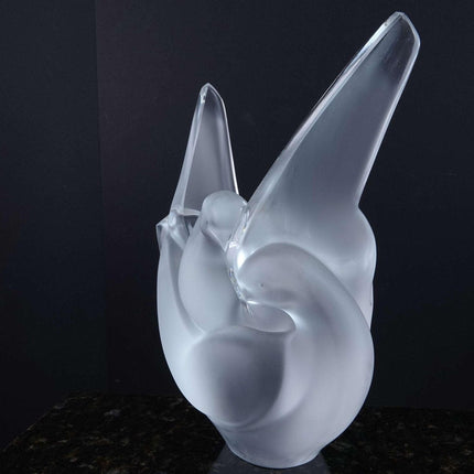 大号 Lalique 两只鸽子花瓶