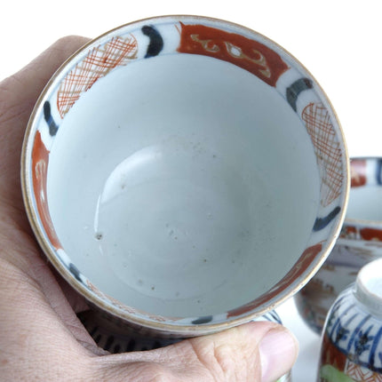 ถ้วยชาอิมาริญี่ปุ่นสมัยเมจิ 10 ใบ