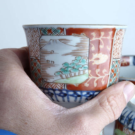 ถ้วยชาอิมาริญี่ปุ่นสมัยเมจิ 10 ใบ