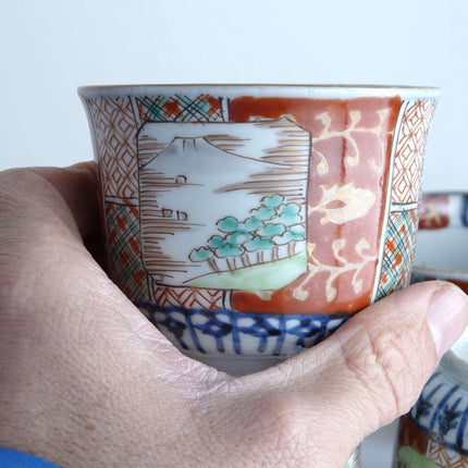 10 tazze da tè giapponesi Imari del periodo Meiji