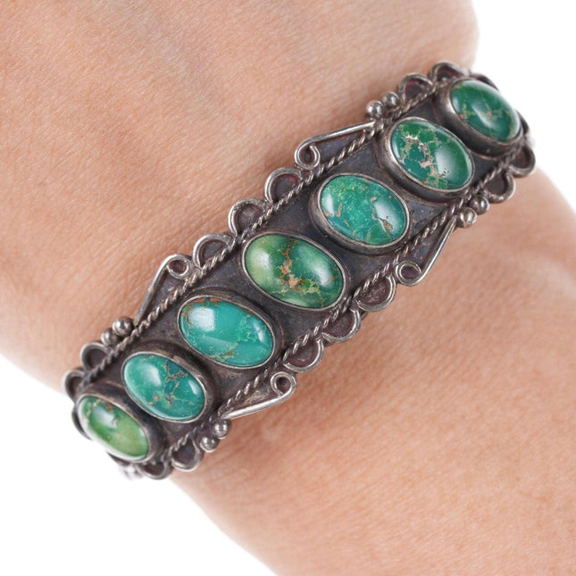 c1940's Native American Sterling/turquoise cuff bracelet