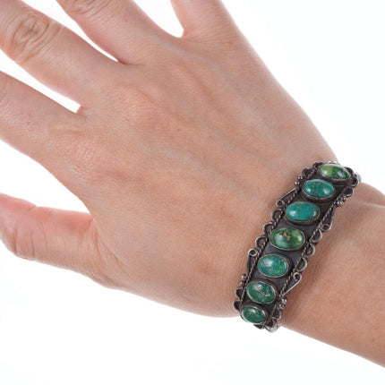 c1940's Native American Sterling/turquoise cuff bracelet