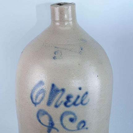 John O'Neil, Whitehall, New York Stoneware Whiskey Advertising Jug