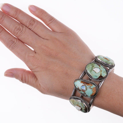 6.75" Navajo Silver - Turquoise and opal bracelet