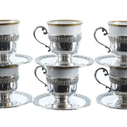 Rosenthal/Fisher Sterling Demitasse/Espresso-Tassen- und Untertassen-Set aus den 1940er Jahren