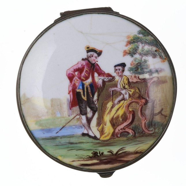 c1750's Battersea snuff box d