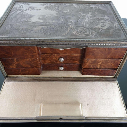 c1890 French Silverplate Jewelry Box