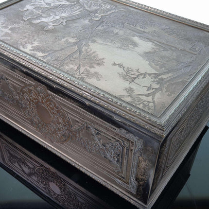 c1890 French Silverplate Jewelry Box