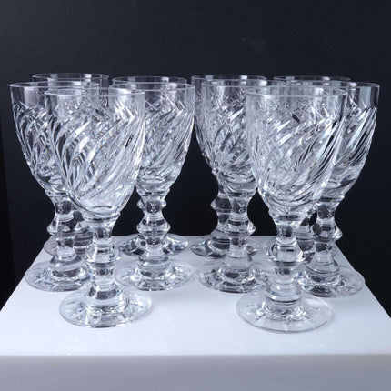 Hawkes Twist Cut Crystal Wine Goblets (10) 5 5/16"