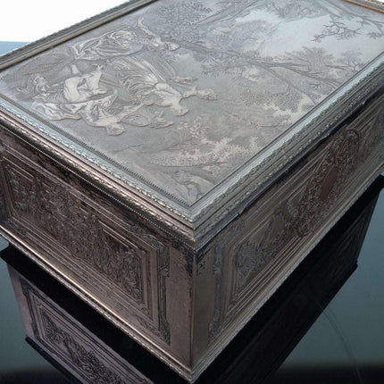 c1890 French Silverplate Jewelry Box