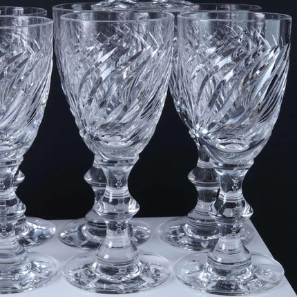 Hawkes Twist Cut Crystal Wine Goblets (10) 5 5/16"