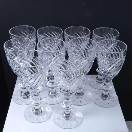 Hawkes Twist Cut Crystal Wine Goblets (10) 5 5/16"