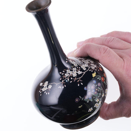 Antique Japanese Meiji period cloisonne vase