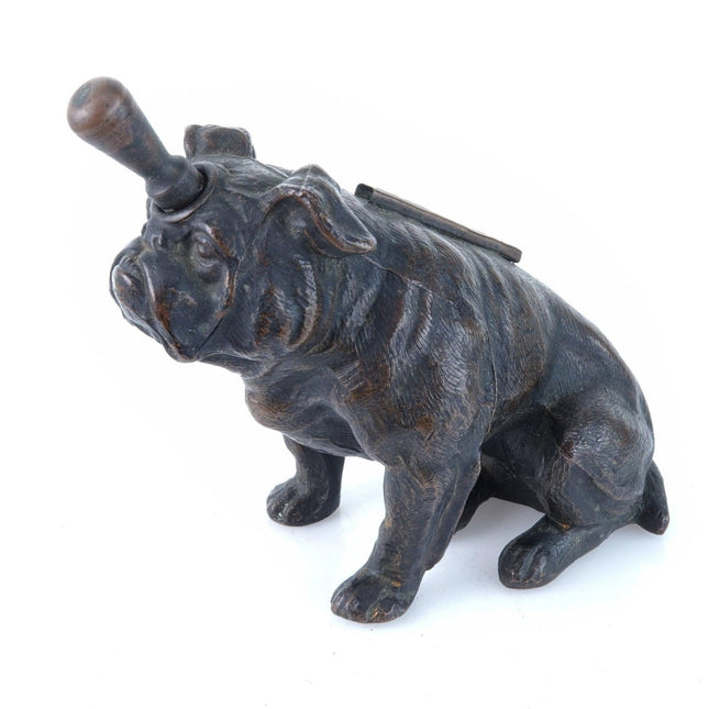 1930's Ronson Art Metal Works English Bulldog Table Lighter