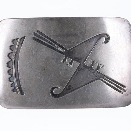 40's-50's Native American Sterling Overlay Style Belt buckle