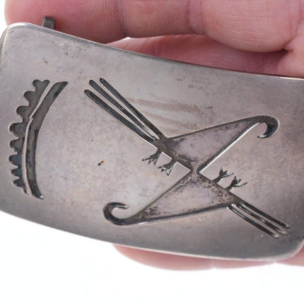 40's-50's Native American Sterling Overlay Style Belt buckle