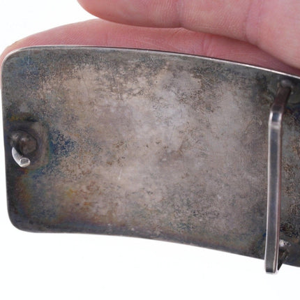 40's-50's Native American Sterling Overlay Style Belt buckle