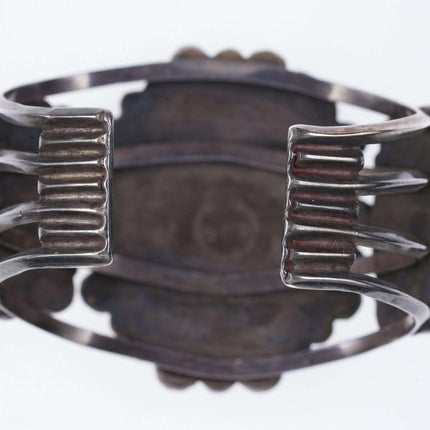 Großes Vintage-Armband aus Silber und Jaspis der amerikanischen Ureinwohner