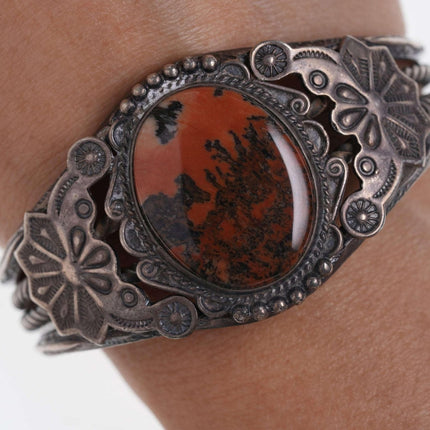 c1940's Navajo Silver Petrified wood cuff